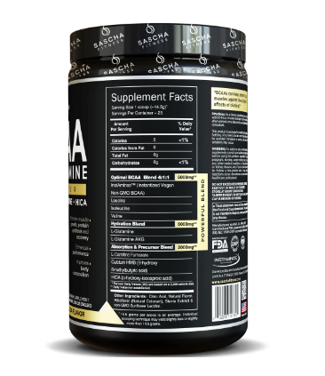 Información Aminoácidos Piña Colada 25serv 362gr - Sascha Fitness