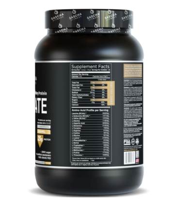 Información Nutricional Proteína caramelo 29 serv. 2lb - Sascha Fitness