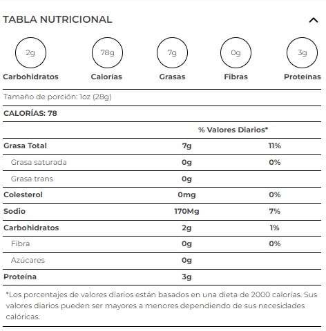 Información Queso crema almendras 185gr