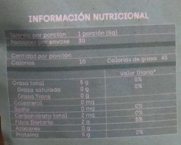 Información Té matcha latte vegano 150gr