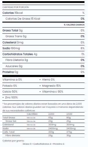 Información Nutricional Aminoácidos Army bcaa 330gr - Proscience