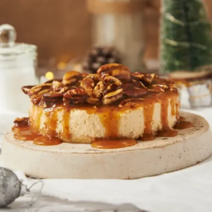 Cheesecake de caramelo y pecanas