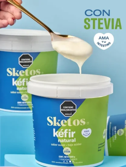 Kéfir semidescremado natural con Stevia (1000 gr) - Imagen 2