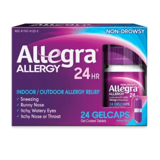 Allegra Allergy 180mg de 24 Gelcaps