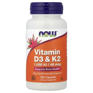 Now Vitamina D3 + K2 1000 IU/45mcg 120 Caps