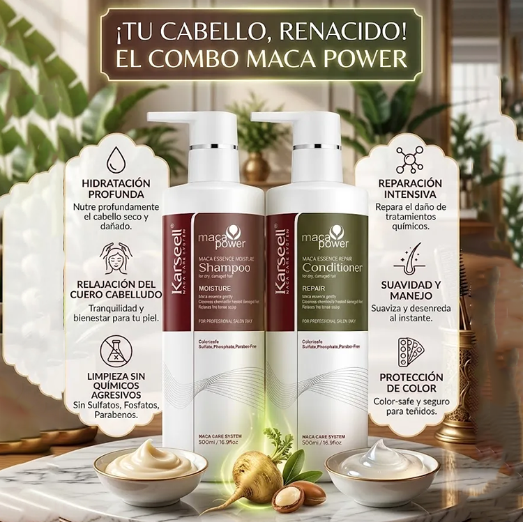 Maca Power Hair Care Set 2 Piece 500ml - Imagen 2